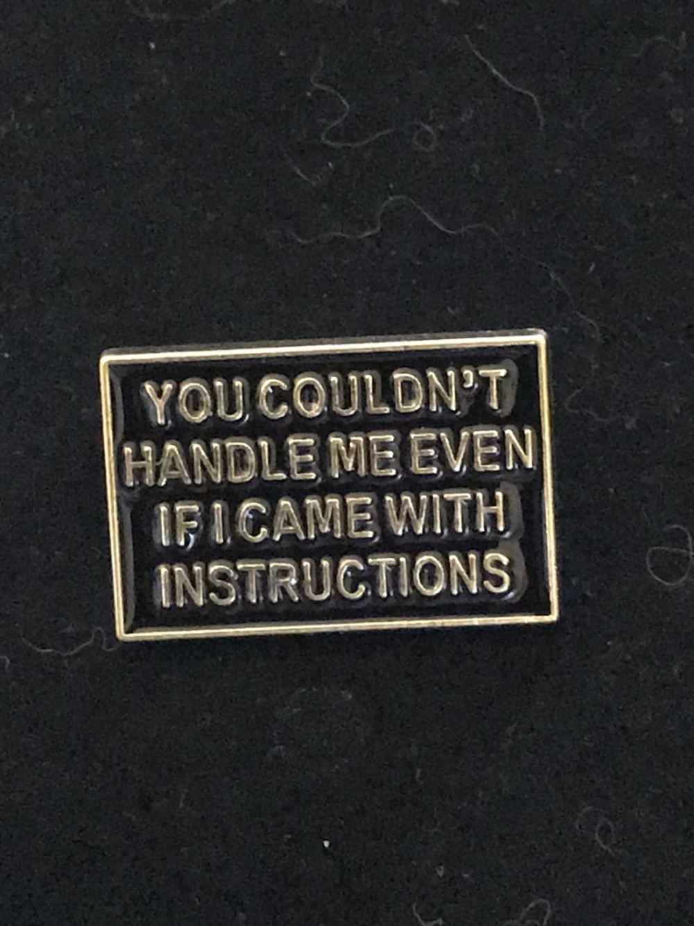 NWOT printed “You couldn’t handle me even if…” pin (pins: 1/$12, 2/$20)